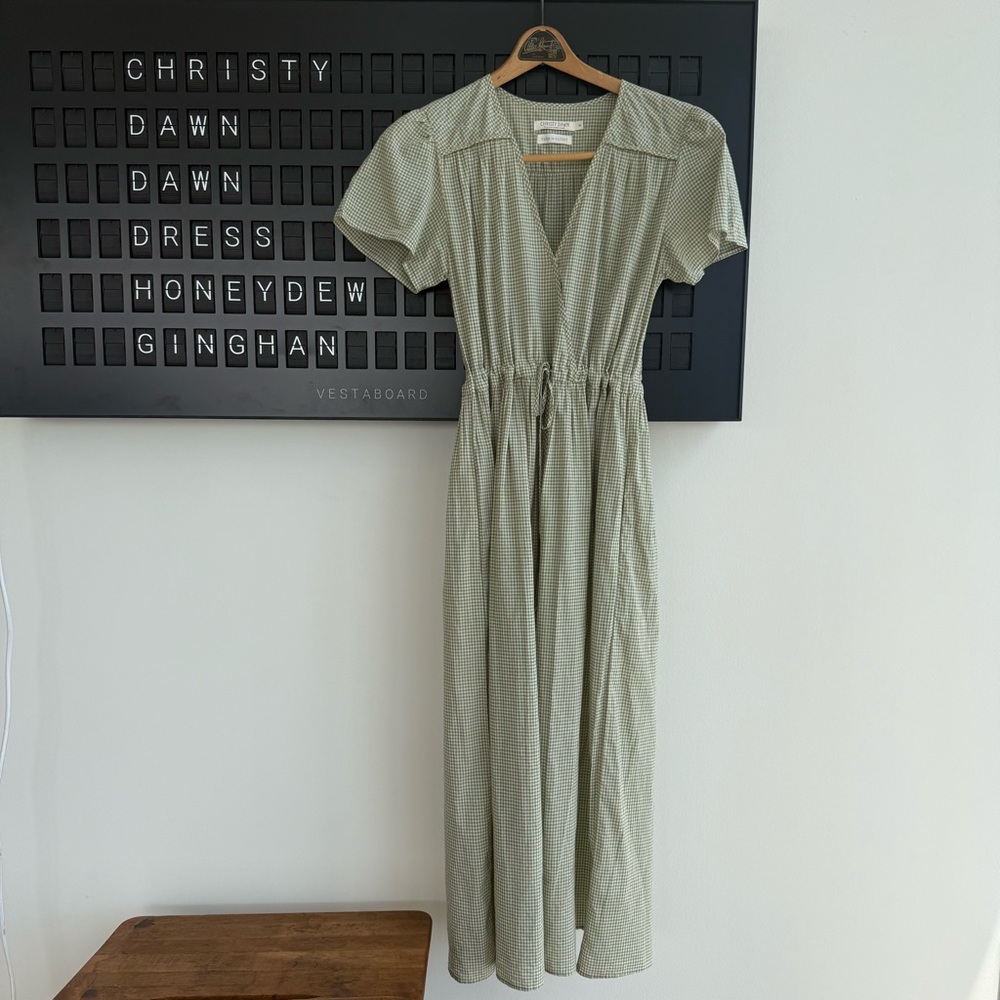 XS Christy Dawn Dawn Dress- Honeydew Gingham
